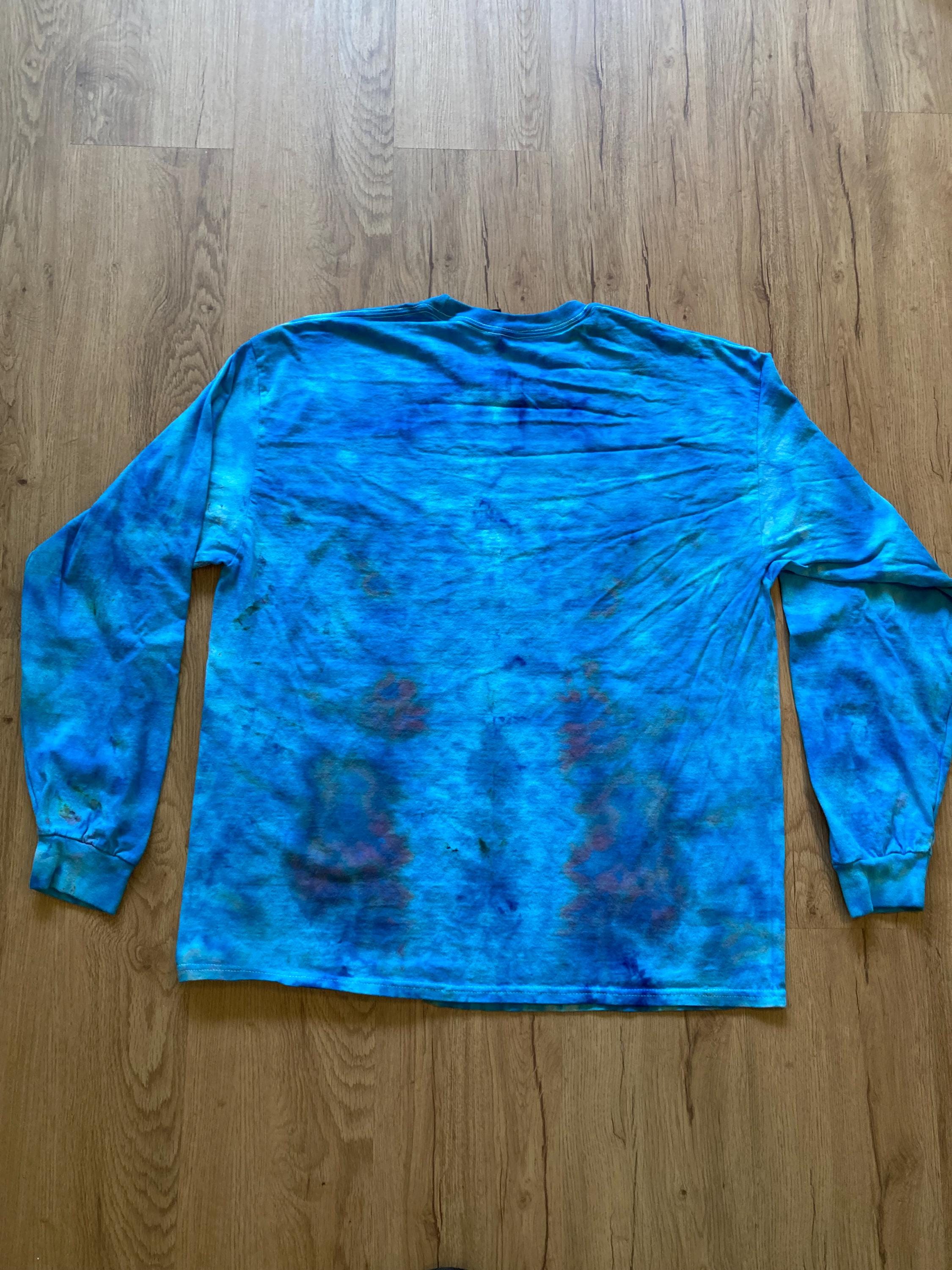 XL Shirt | Handmade Mandala Shirt | Trippy Tie Dye Tee | Lotus Flower Shirt | Oversized Tee | Psychedelic Shirt | Long Sleeve Yoga Tee