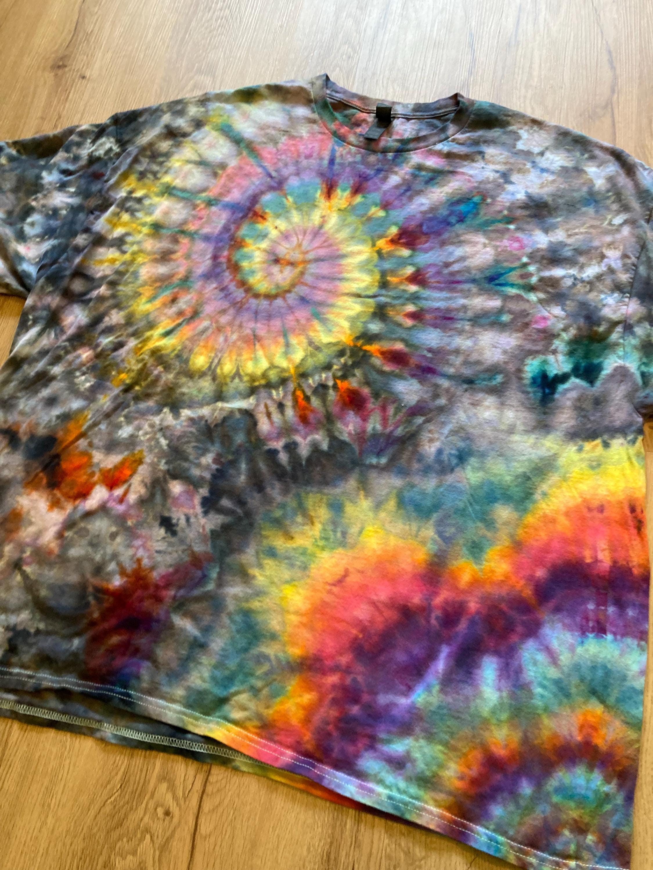 4XL | Special Tie Dye Shirt | Psychedelic T Shirt | Galaxy Ice Dye Shirt | Festival Shirt | Mandala Psytrance Shirt | Geode Tie Dye