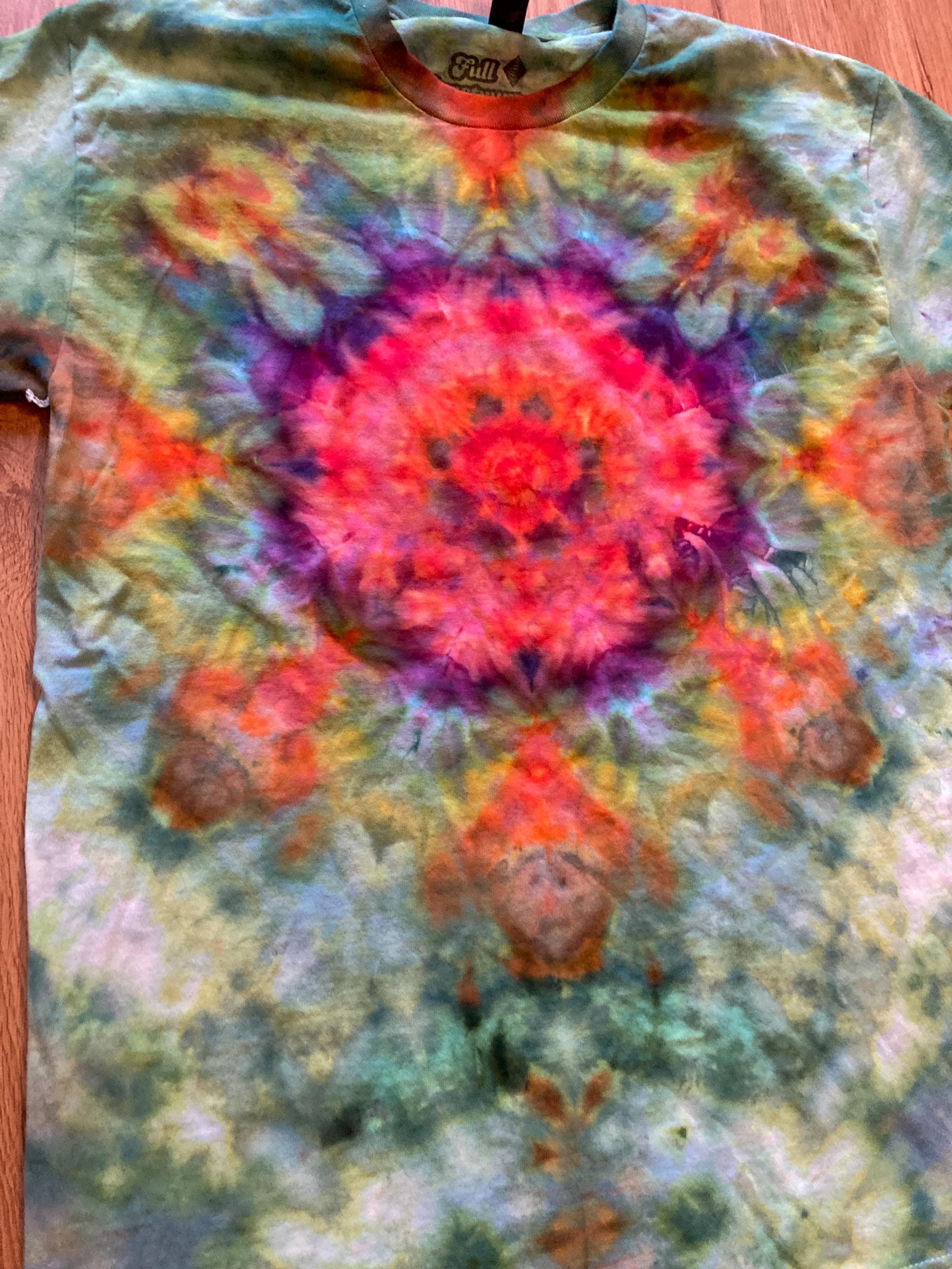 Medium Shirt | Lotus Tie Dye Shirt | Psychedelic T Shirt | Galaxy Ice Dye Shirt | Festival Shirt | Mandala Psytrance Shirt | Geode Tie Dye