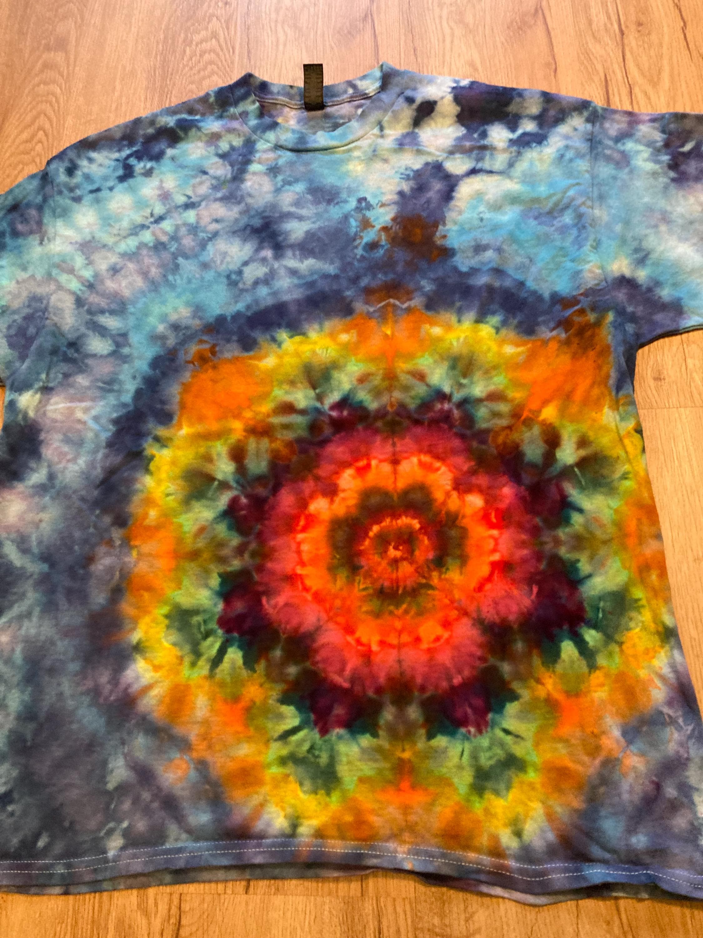 Xl Shirt | Mandala Tie Dye Shirt | Psychedelic T Shirt | Galaxy Ice Dye Shirt | Festival Shirt | Mandala Psytrance Shirt | Geode Tie Dye