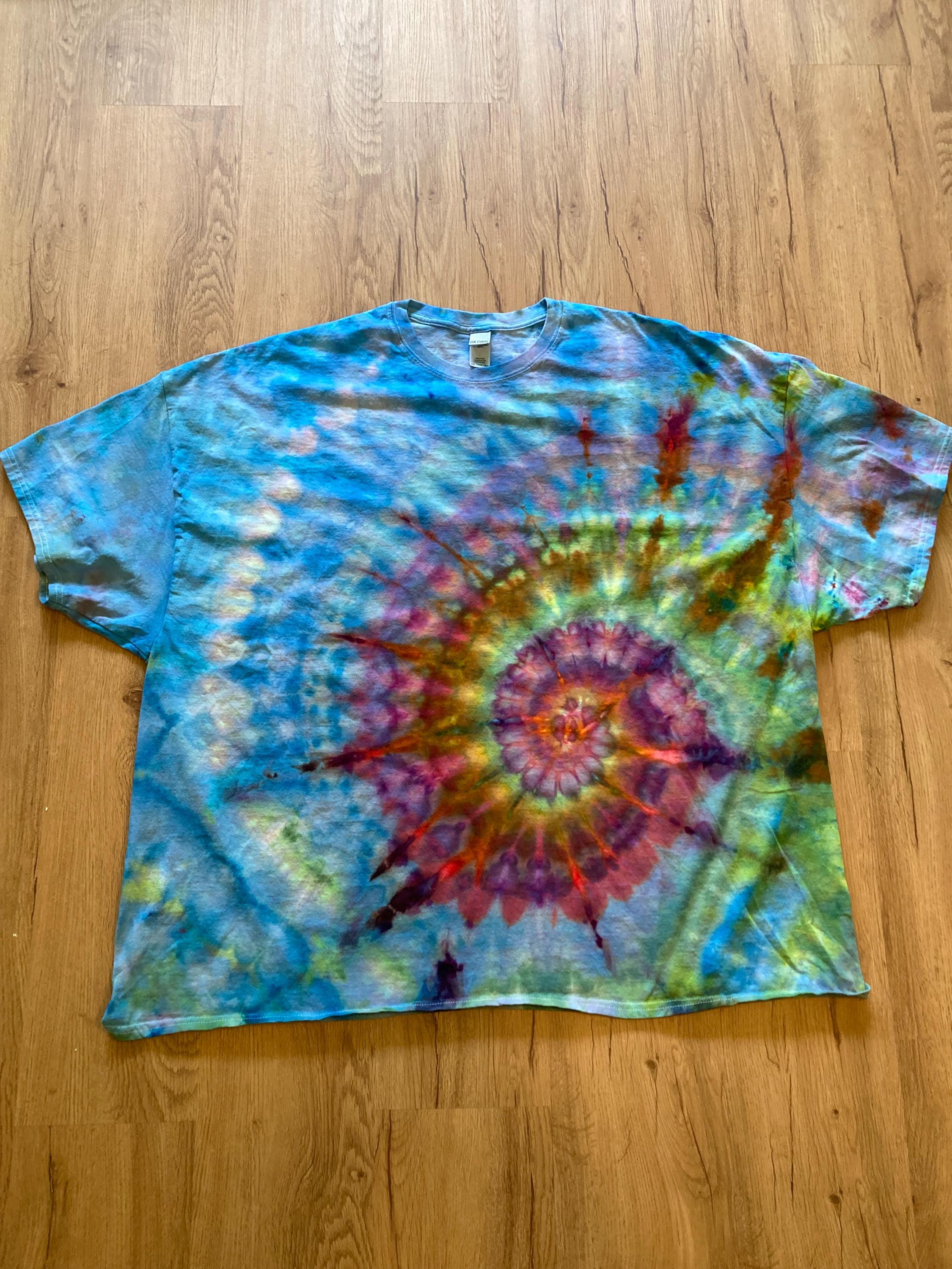 5XL Shirt | Spiral Tie Dye Shirt | Psychedelic T Shirt | Galaxy Ice Dye Shirt | Festival Shirt | Mandala Psytrance Shirt | Geode Tie Dye