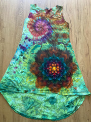 Large  Special Tie Dye dress Psychedelic  kaleidoscopic burst mandala flower Galaxy