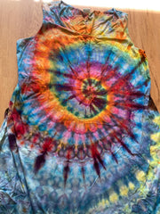 Size 2xl Dress | Psychedelic Hippie Dress | High Low Tie Dye Dress | Mandala Flower Tank Dress | Festival Apparel | Galaxy Ice Dye Dress
