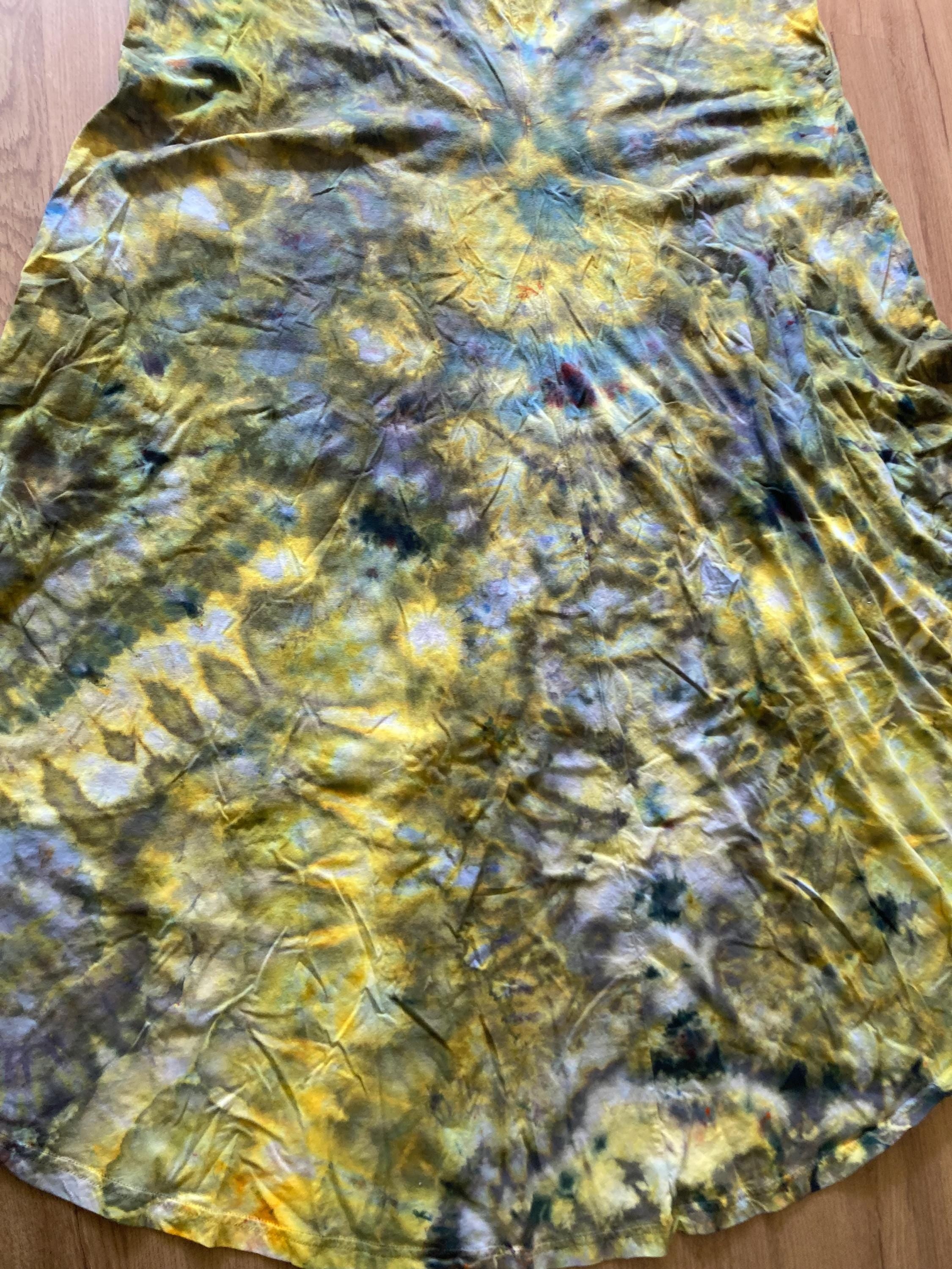 Size 2xl Dress | Psychedelic Hippie Dress | High Low Tie Dye Dress | Mandala Flower Tank Dress | Festival Apparel | Galaxy Ice Dye Dress