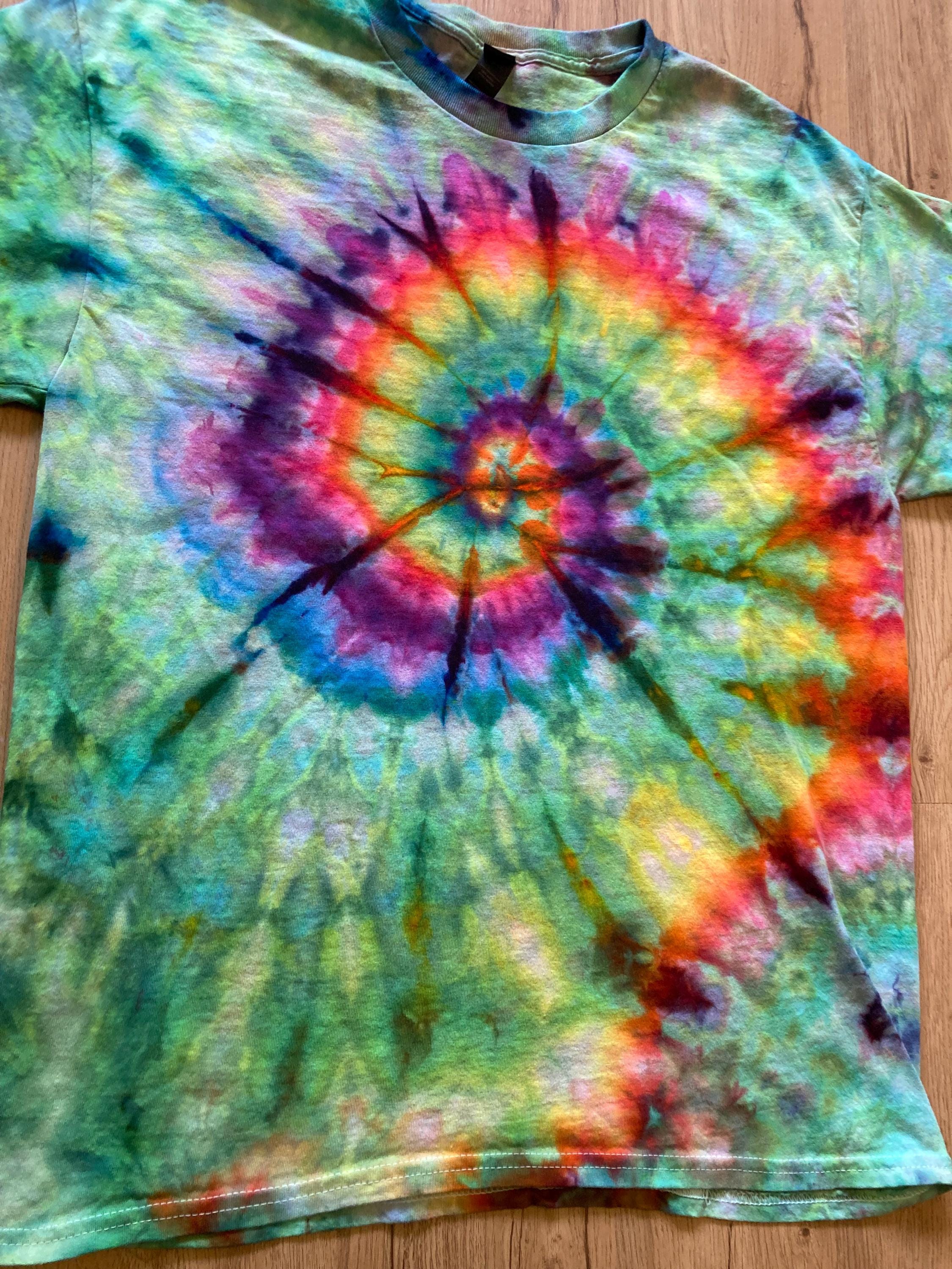 Large Shirt | Spiral Tie Dye Shirt | Psychedelic T Shirt | Galaxy Ice Dye Shirt | Festival Shirt | Mandala Psytrance Shirt | Geode Tie Dye
