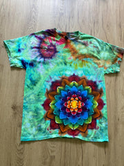 Large Special Tie Dye T-Shirt psychedelic kaleidoscopic mandala  ice dye