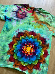 Large Special Tie Dye T-Shirt psychedelic kaleidoscopic mandala  ice dye