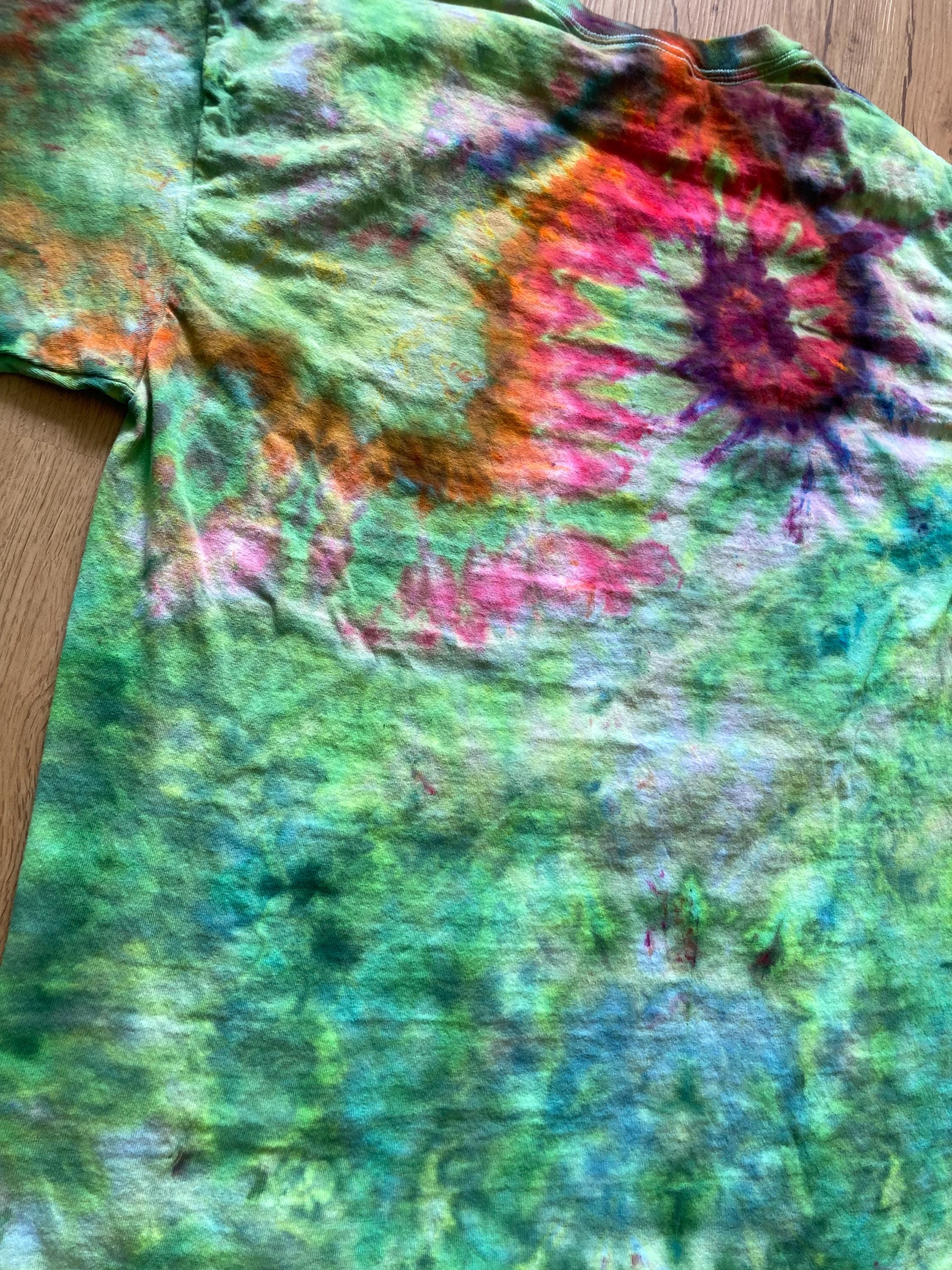 Large Special Tie Dye T-Shirt psychedelic kaleidoscopic mandala  ice dye