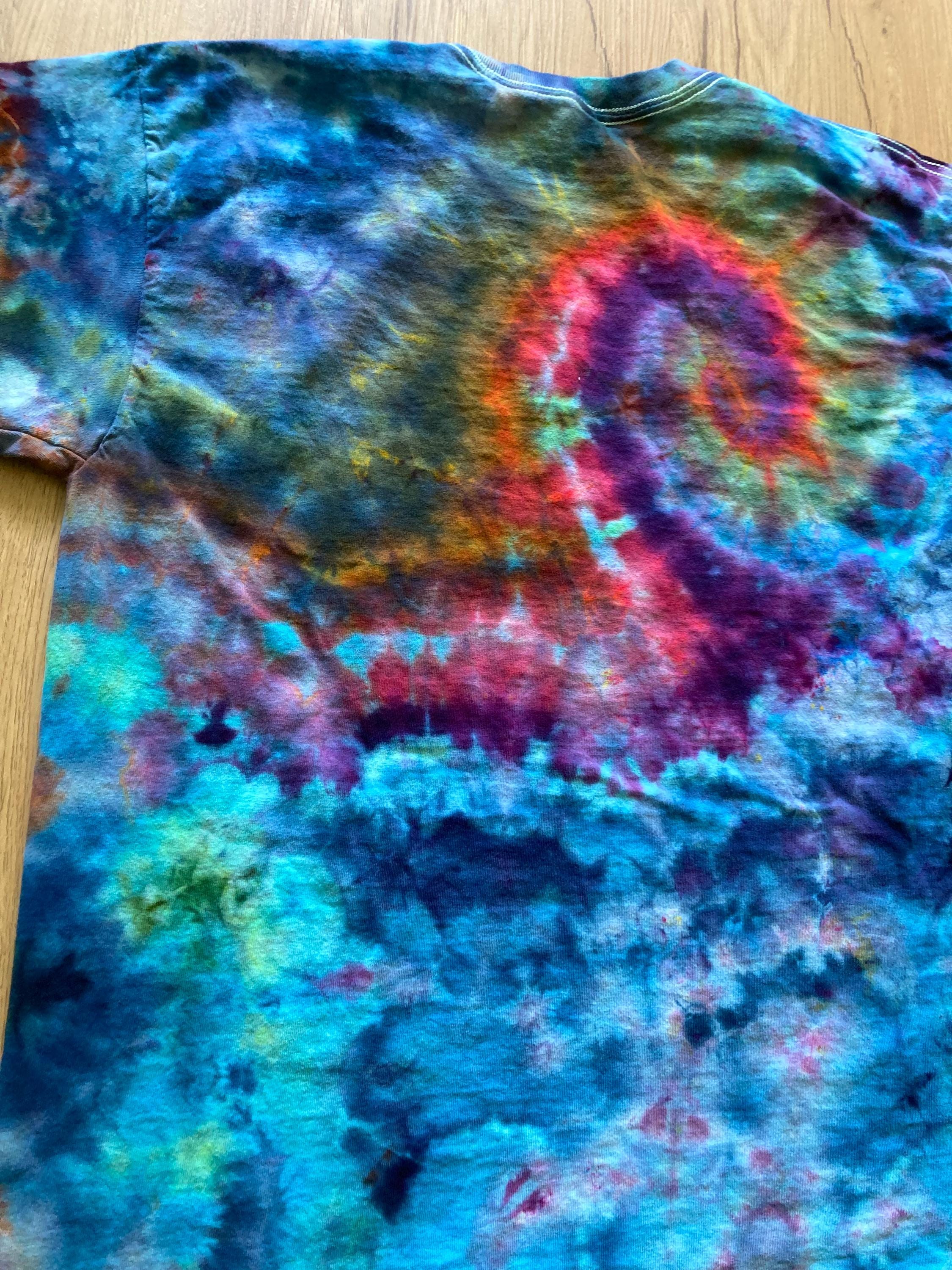 Large Special Tie Dye T-Shirt psychedelic kaleidoscopic mandala  ice dye