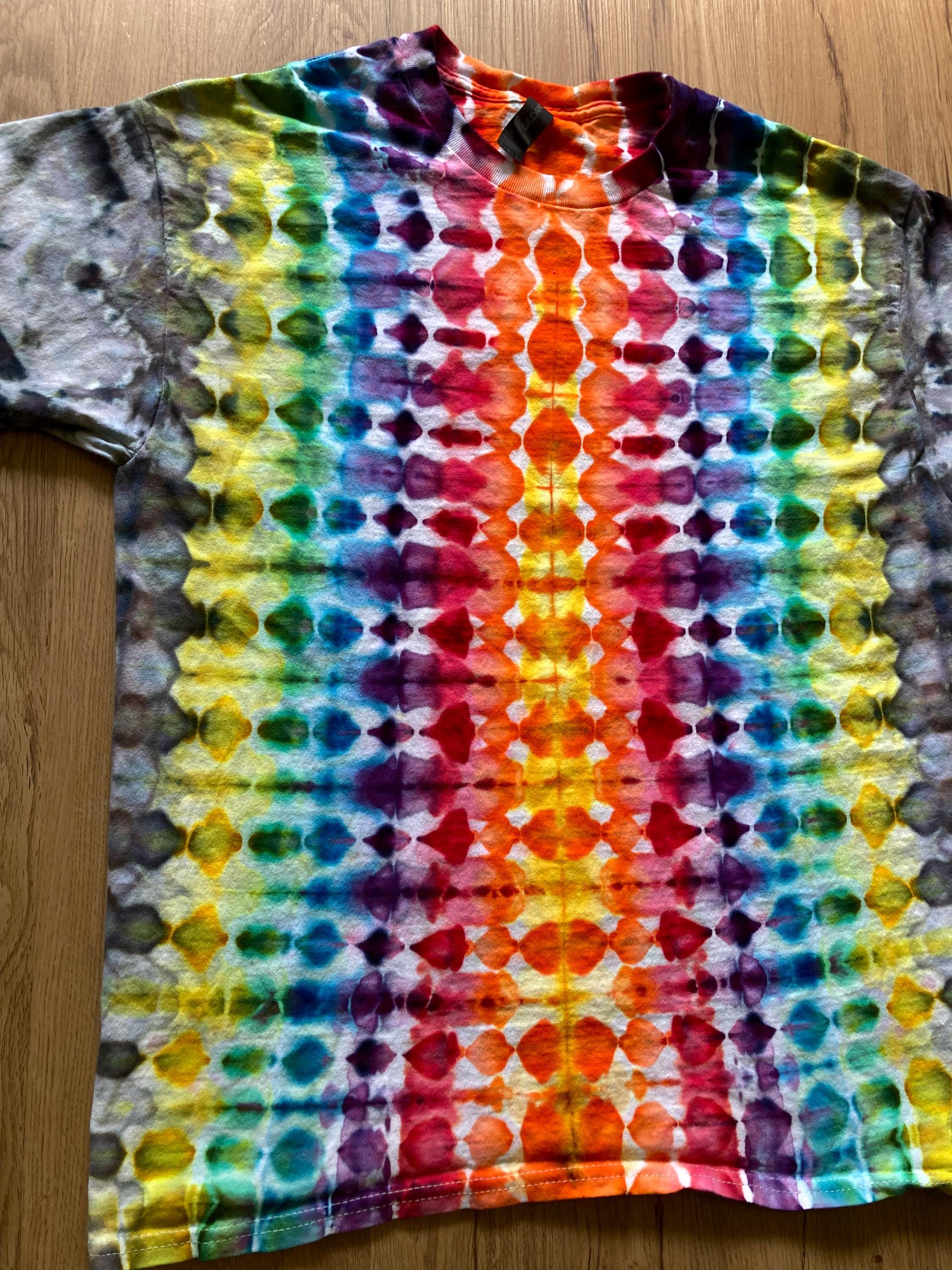 Large Shirt | Fractal Tie Dye Shirt | Psychedelic T Shirt | Galaxy Ice Dye Shirt | Festival Shirt | Mandala Psytrance Shirt | Geode Tie Dye