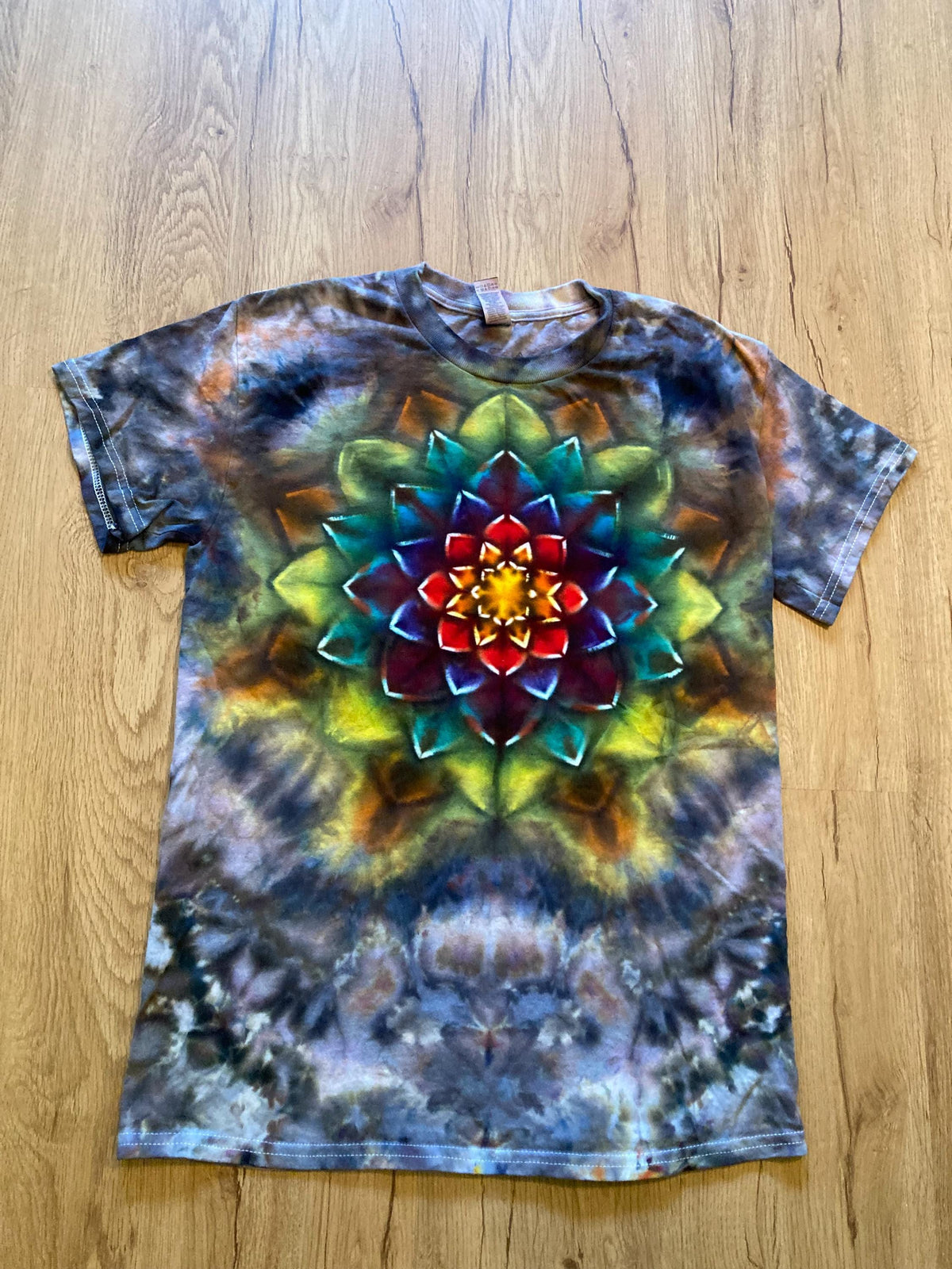 Small Shirt | Lotus Tie Dye Shirt | Psychedelic T Shirt | Galaxy Ice Dye Shirt | Festival Shirt | Mandala Psytrance Shirt | Geode Tie Dye