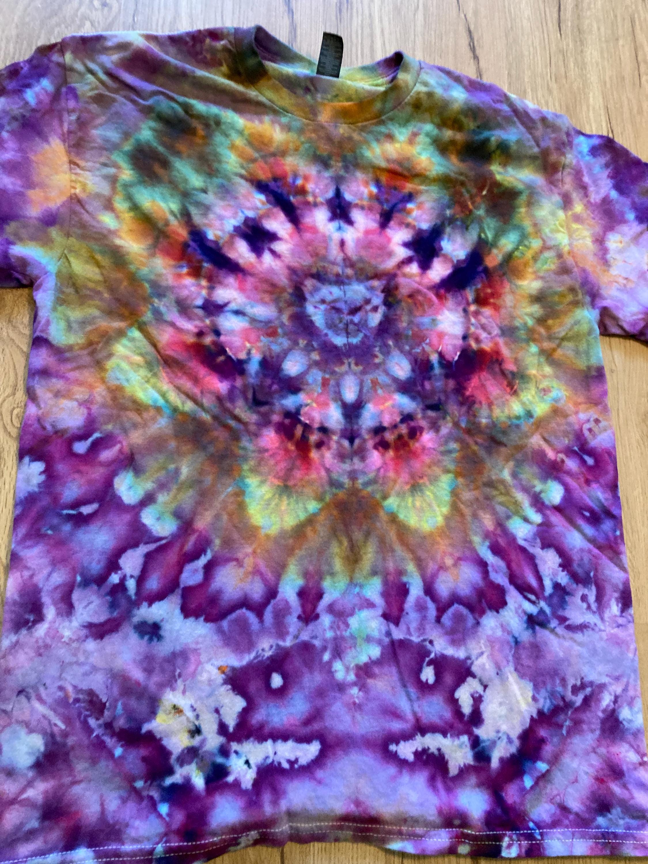 Medium Shirt | Lotus Tie Dye Shirt | Psychedelic T Shirt | Galaxy Ice Dye Shirt | Festival Shirt | Mandala Psytrance Shirt | Geode Tie Dye