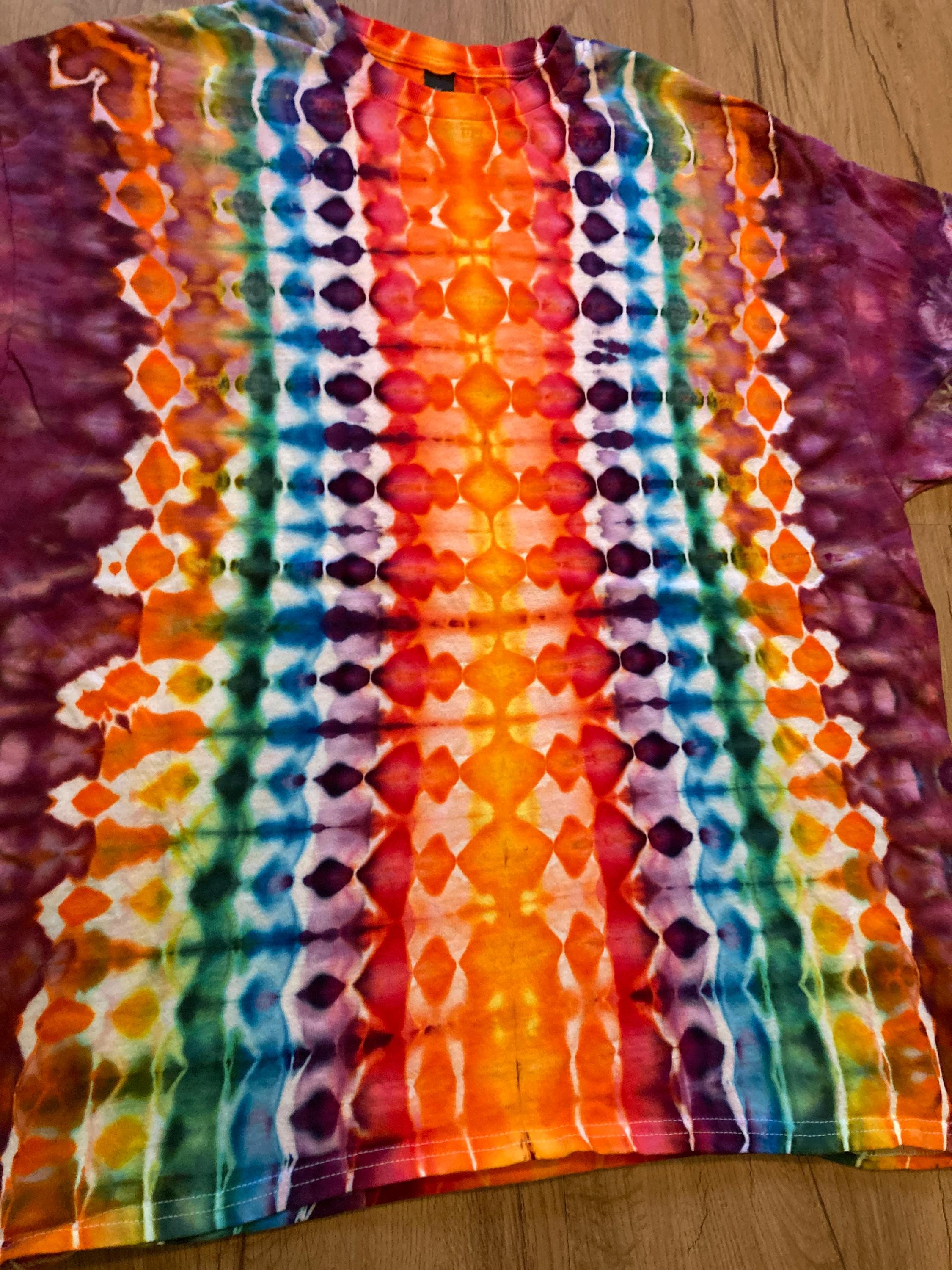 Xl Shirt | fractal Tie Dye Shirt | Psychedelic T Shirt | Galaxy Ice Dye Shirt | Festival Shirt | Mandala Psytrance Shirt | Geode Tie Dye