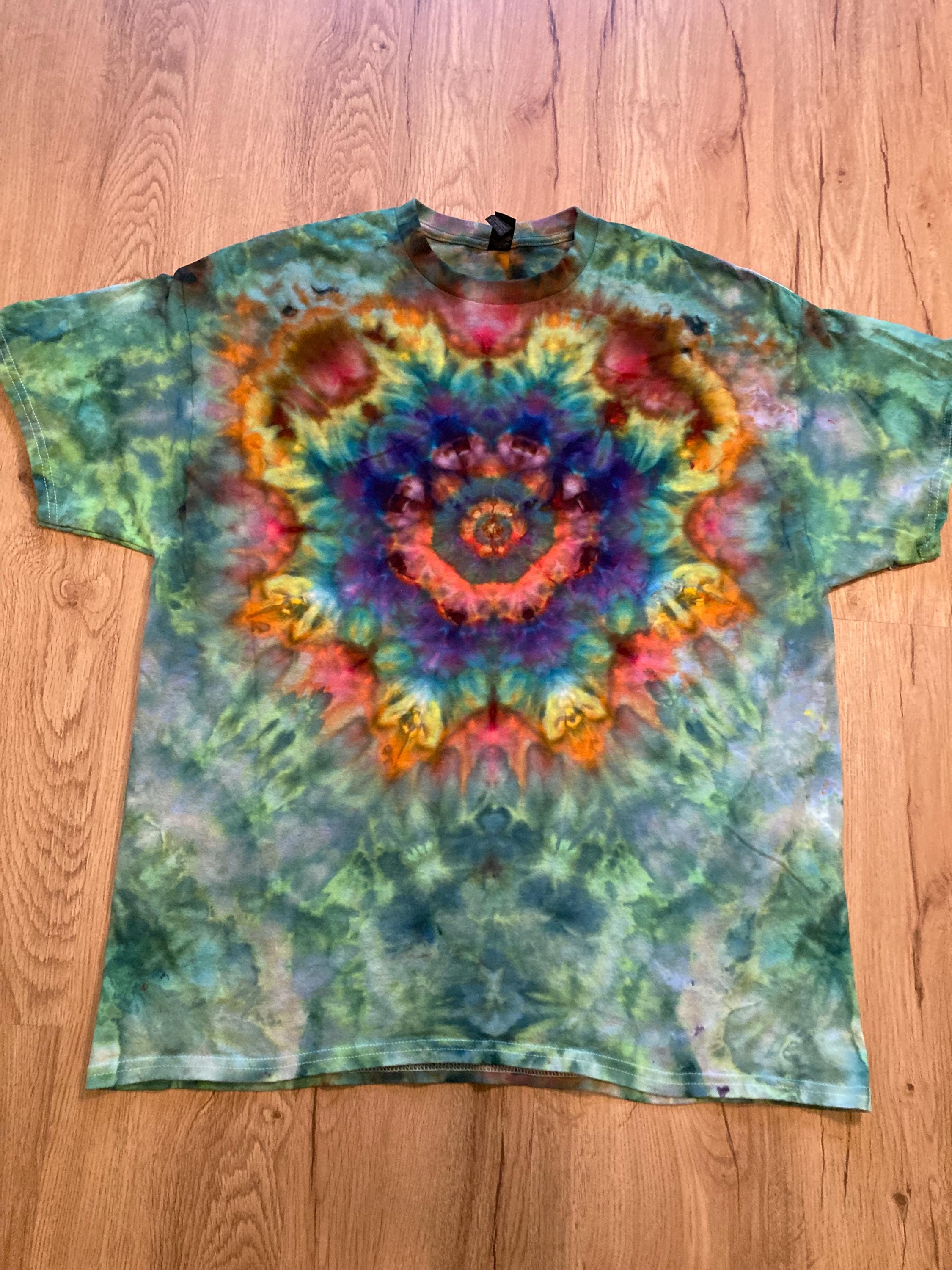 Xl Shirt | Mandala Tie Dye Shirt | Psychedelic T Shirt | Galaxy Ice Dye Shirt | Festival Shirt | Mandala Psytrance Shirt | Geode Tie Dye