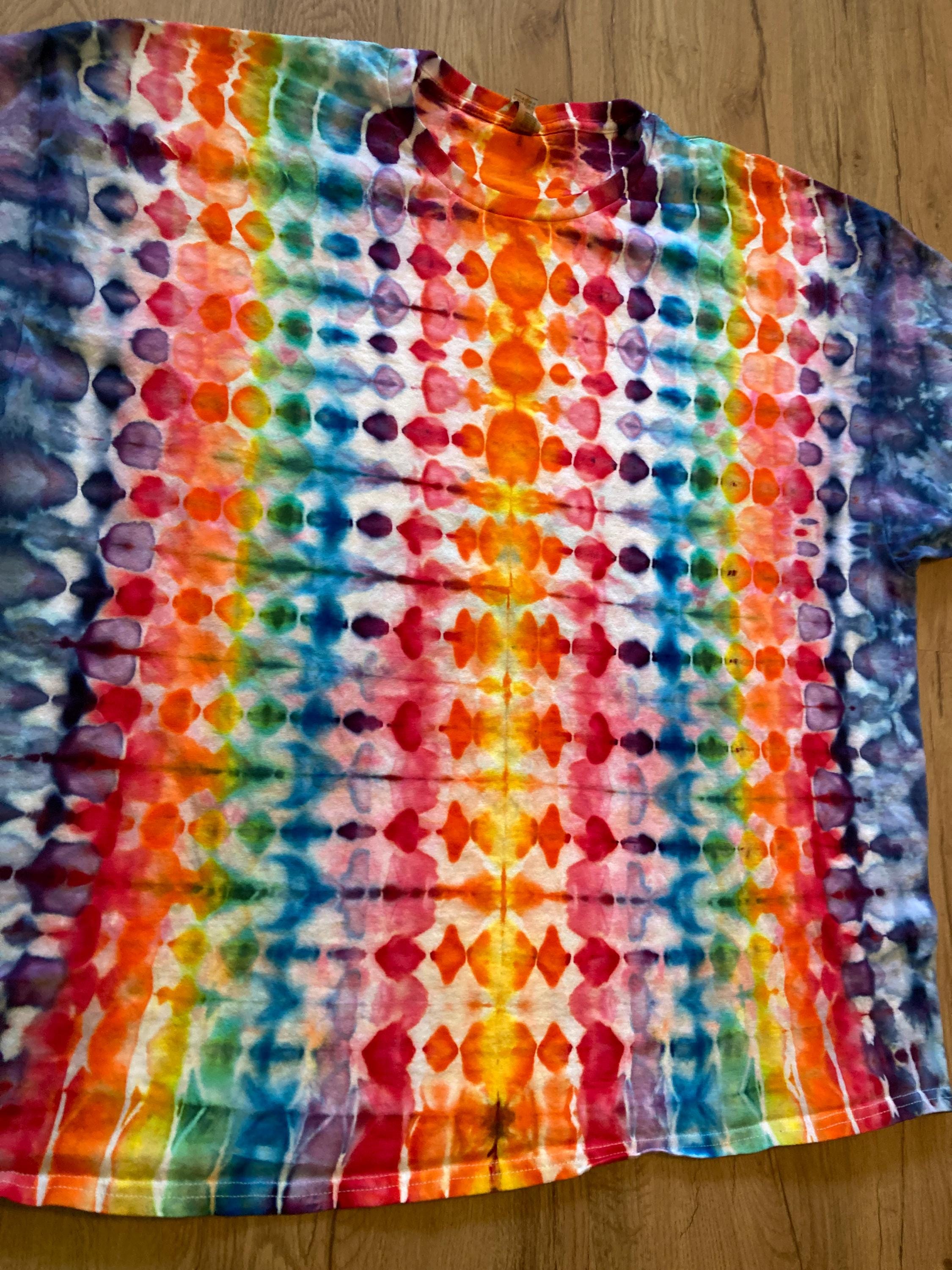 3XL Shirt | Fractal Tie Dye Shirt | Psychedelic T Shirt | Galaxy Ice Dye Shirt | Festival Shirt | Mandala Psytrance Shirt | Geode Tie Dye