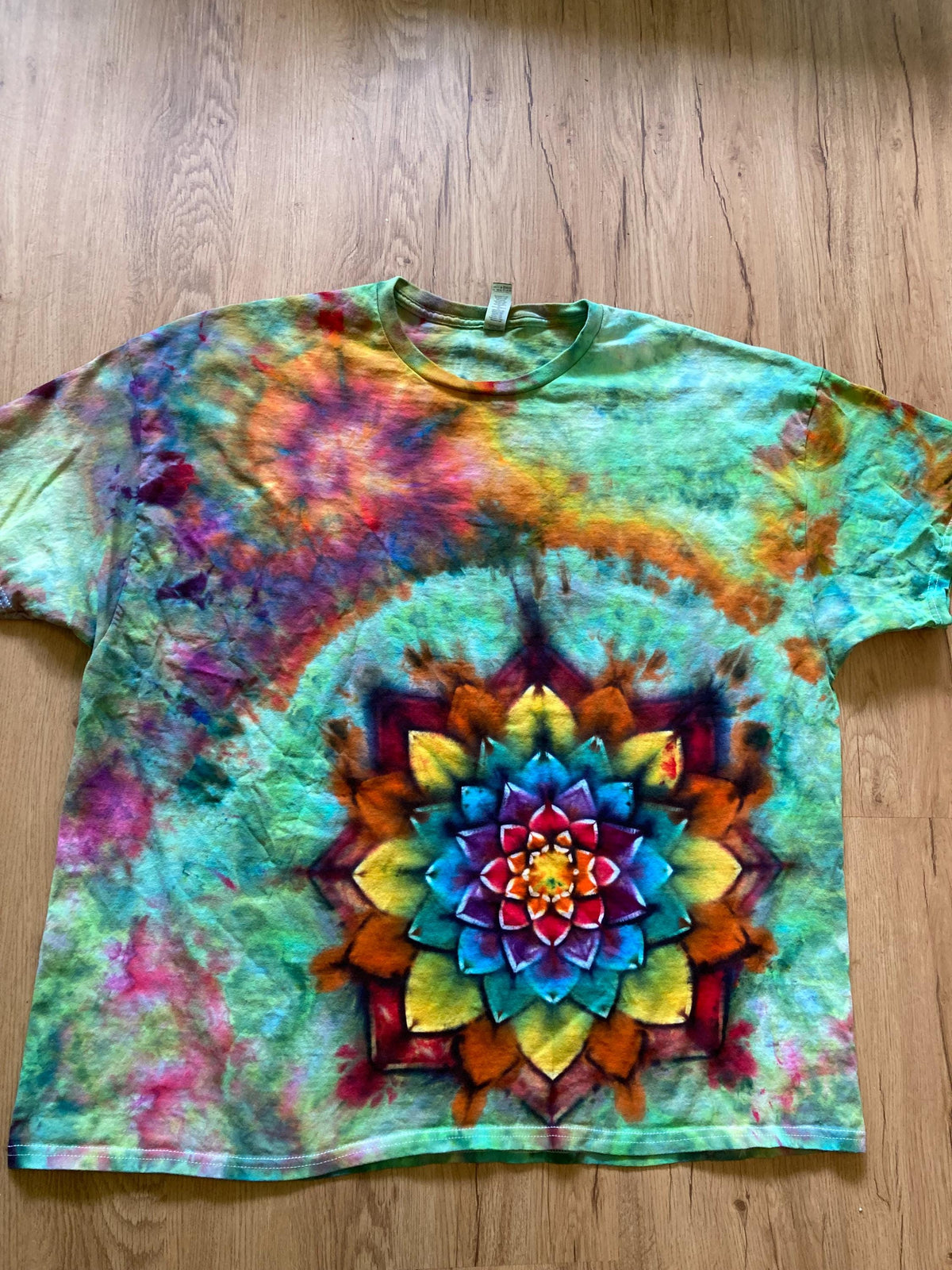 3XL Shirt | Special Tie Dye Shirt | Psychedelic T Shirt | Galaxy Ice Dye Shirt | Festival Shirt | Mandala Psytrance Shirt | Geode Tie Dye