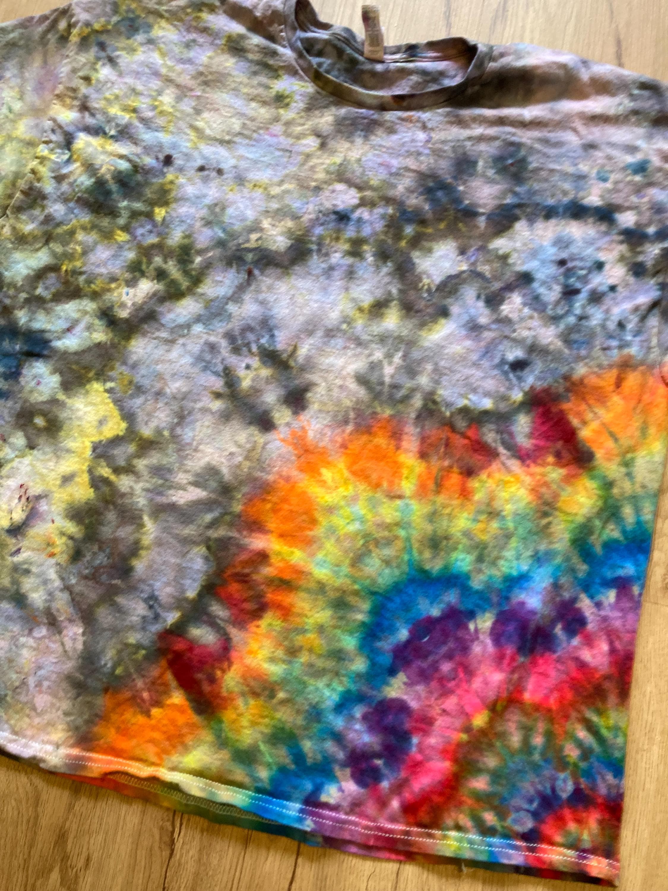 3XL Shirt | Lotus Tie Dye Shirt | Psychedelic T Shirt | Galaxy Ice Dye Shirt | Festival Shirt | Mandala Psytrance Shirt | Geode Tie Dye