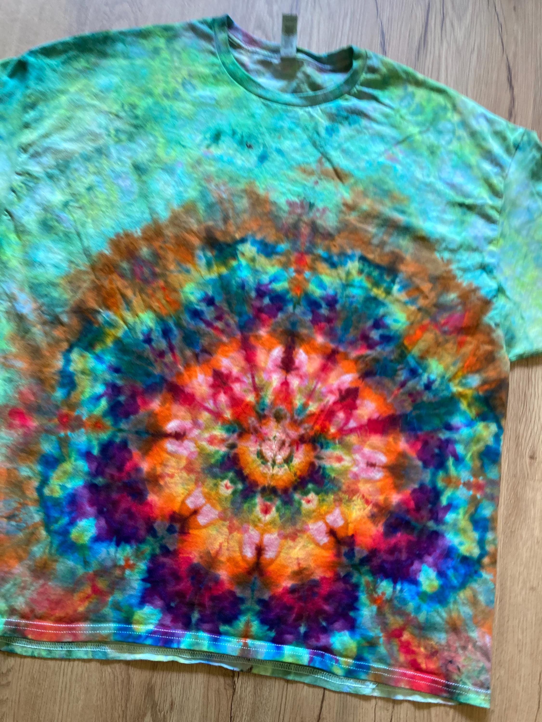 3XL Shirt | Lotus Tie Dye Shirt | Psychedelic T Shirt | Galaxy Ice Dye Shirt | Festival Shirt | Mandala Psytrance Shirt | Geode Tie Dye