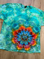 2Xl | Lotus Tie Dye Shirt | Psychedelic T Shirt | Galaxy Ice Dye Shirt | Festival Shirt | Mandala Psytrance Shirt | Geode Tie Dye