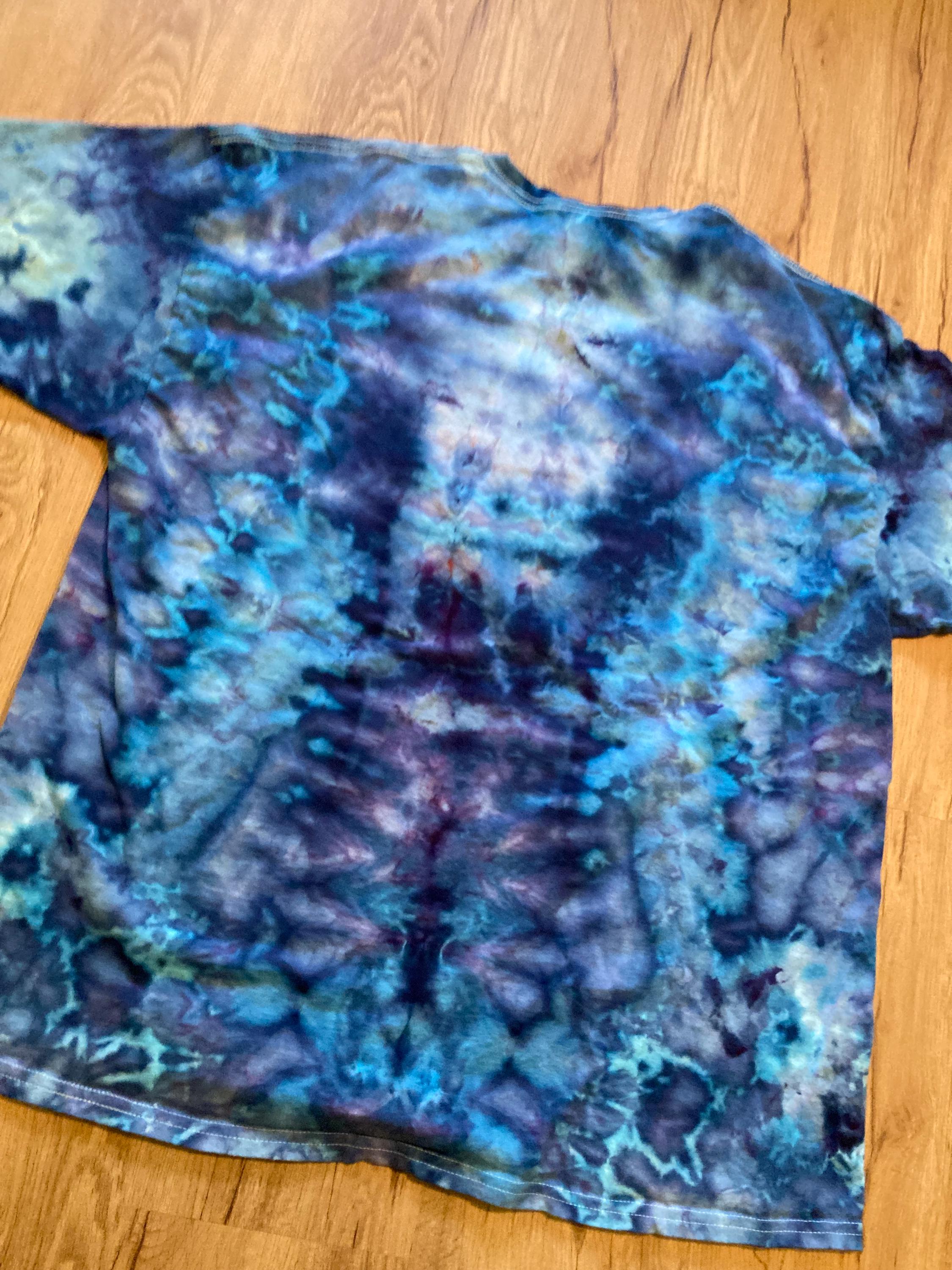 2Xl | Lotus Tie Dye Shirt | Psychedelic T Shirt | Galaxy Ice Dye Shirt | Festival Shirt | Mandala Psytrance Shirt | Geode Tie Dye