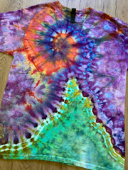 Large Shirt | Spiral Tie Dye Shirt | Psychedelic T Shirt | Galaxy Ice Dye Shirt | Festival Shirt | Mandala Psytrance Shirt | Geode Tie Dye