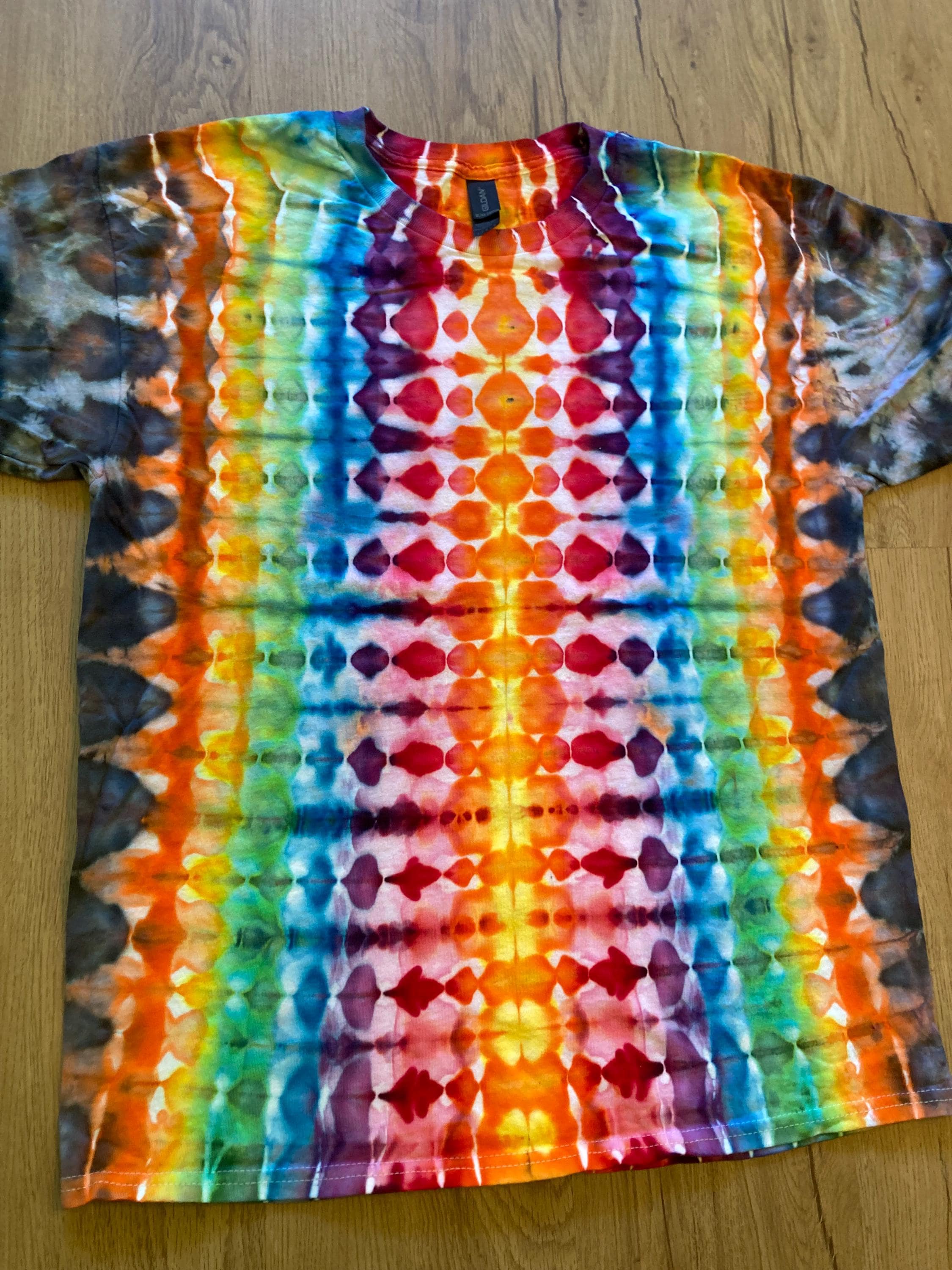 Large Shirt | Fractal Tie Dye Shirt | Psychedelic T Shirt | Galaxy Ice Dye Shirt | Festival Shirt | Mandala Psytrance Shirt | Geode Tie Dye