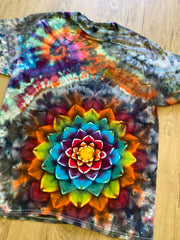 Large Special Tie Dye T-Shirt psychedelic kaleidoscopic mandala  ice dye