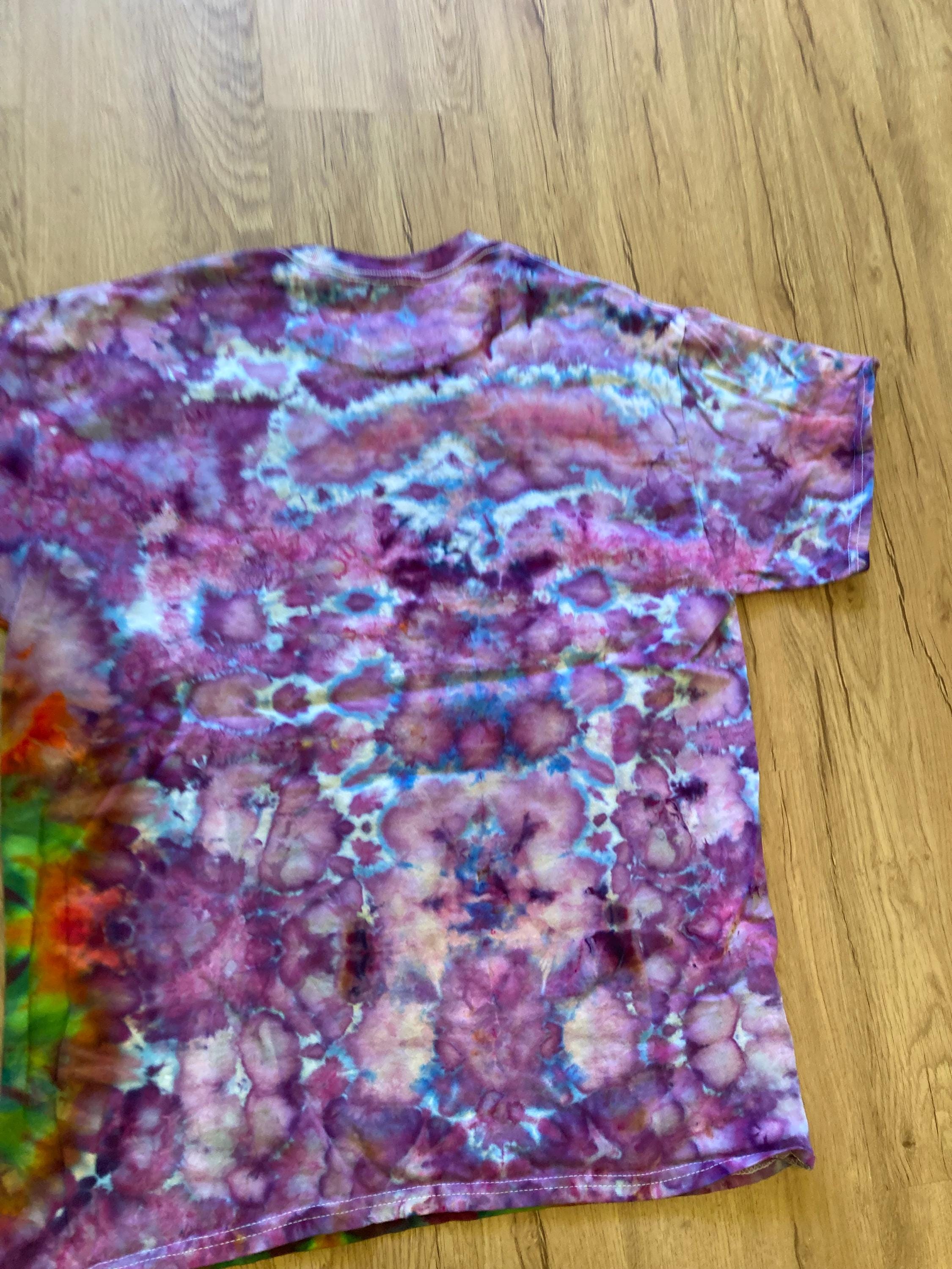Large Shirt | Lotus Tie Dye Shirt | Psychedelic T Shirt | Galaxy Ice Dye Shirt | Festival Shirt | Mandala Psytrance Shirt | Geode Tie Dye