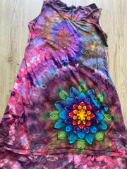 Large  Special Tie Dye dress Psychedelic  kaleidoscopic burst mandala flower Galaxy