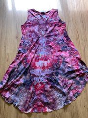 Size 2xl Dress | Psychedelic Hippie Dress | High Low Tie Dye Dress | Mandala Flower Tank Dress | Festival Apparel | Galaxy Ice Dye Dress