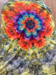 Size 2xl Dress | Psychedelic Hippie Dress | High Low Tie Dye Dress | Mandala Flower Tank Dress | Festival Apparel | Galaxy Ice Dye Dress