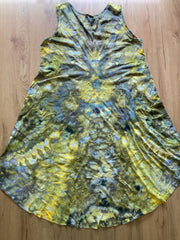 Size 2xl Dress | Psychedelic Hippie Dress | High Low Tie Dye Dress | Mandala Flower Tank Dress | Festival Apparel | Galaxy Ice Dye Dress