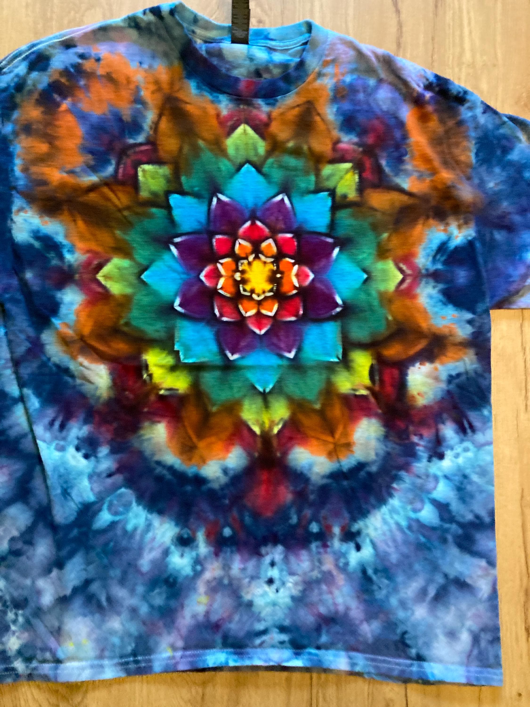 Xl Shirt | Mandala Tie Dye Shirt | Psychedelic T Shirt | Galaxy Ice Dye Shirt | Festival Shirt | Mandala Psytrance Shirt | Geode Tie Dye