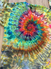 XL Shirt | Handmade spiral swirl Shirt | Trippy Tie Dye Tee | Lotus Flower Shirt | Oversized Tee | Psychedelic Shirt | Long Sleeve Yoga Tee