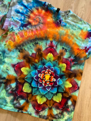 XL Shirt | Handmade Special Mandala Shirt | Trippy Tie Dye | Lotus Flower Shirt | Oversized Tee | Psychedelic Shirt | Long Sleeve Yoga Tee