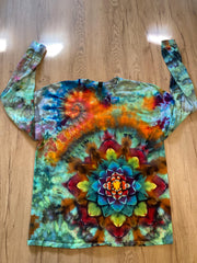 XL Shirt | Handmade Special Mandala Shirt | Trippy Tie Dye | Lotus Flower Shirt | Oversized Tee | Psychedelic Shirt | Long Sleeve Yoga Tee