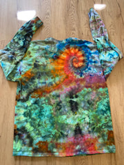 XL Shirt | Handmade Special Mandala Shirt | Trippy Tie Dye | Lotus Flower Shirt | Oversized Tee | Psychedelic Shirt | Long Sleeve Yoga Tee