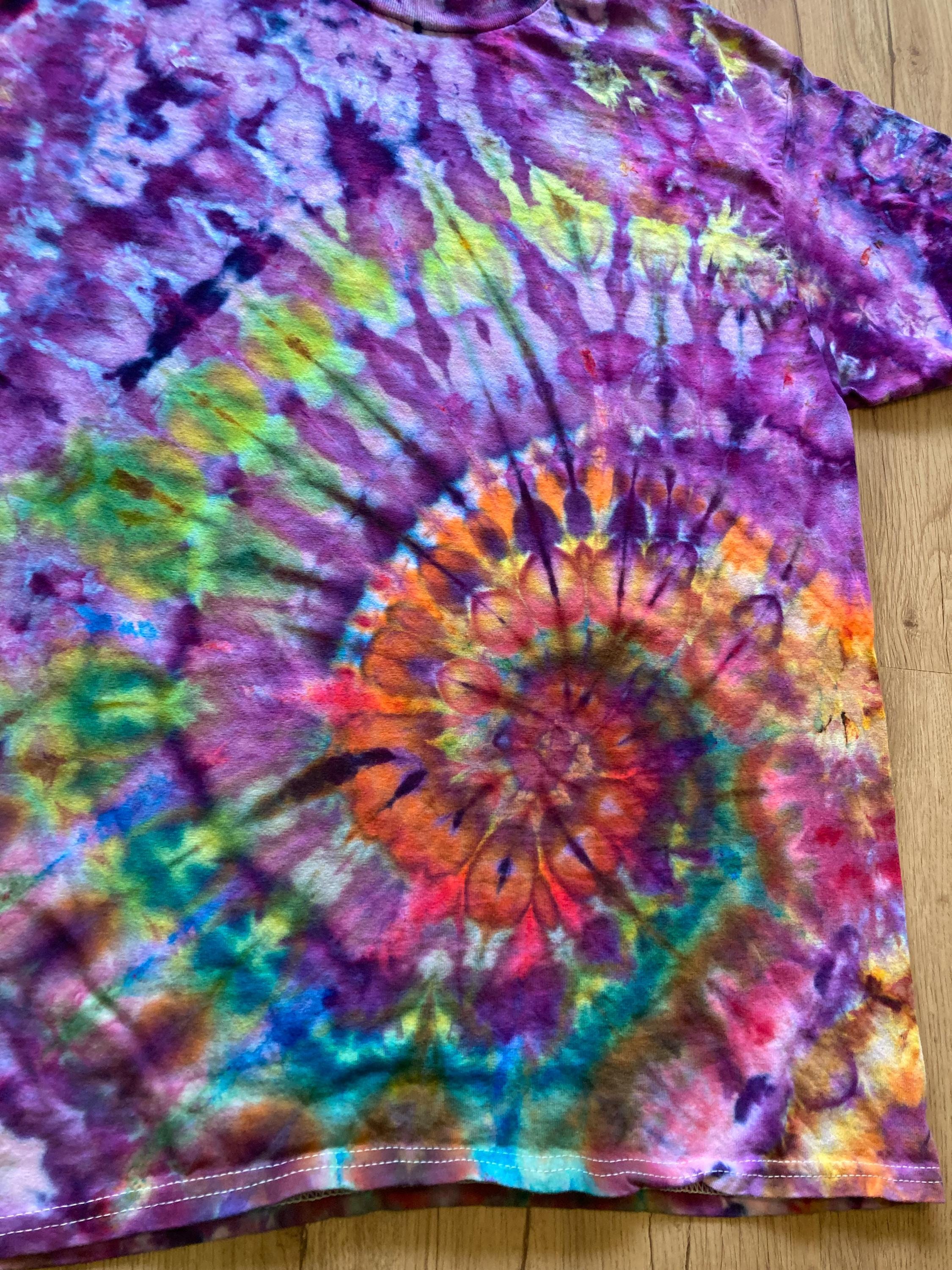 Large Shirt | Spiral Tie Dye Shirt | Psychedelic T Shirt | Galaxy Ice Dye Shirt | Festival Shirt | Mandala Psytrance Shirt | Geode Tie Dye