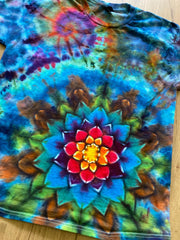 Large Special Tie Dye T-Shirt psychedelic kaleidoscopic mandala  ice dye