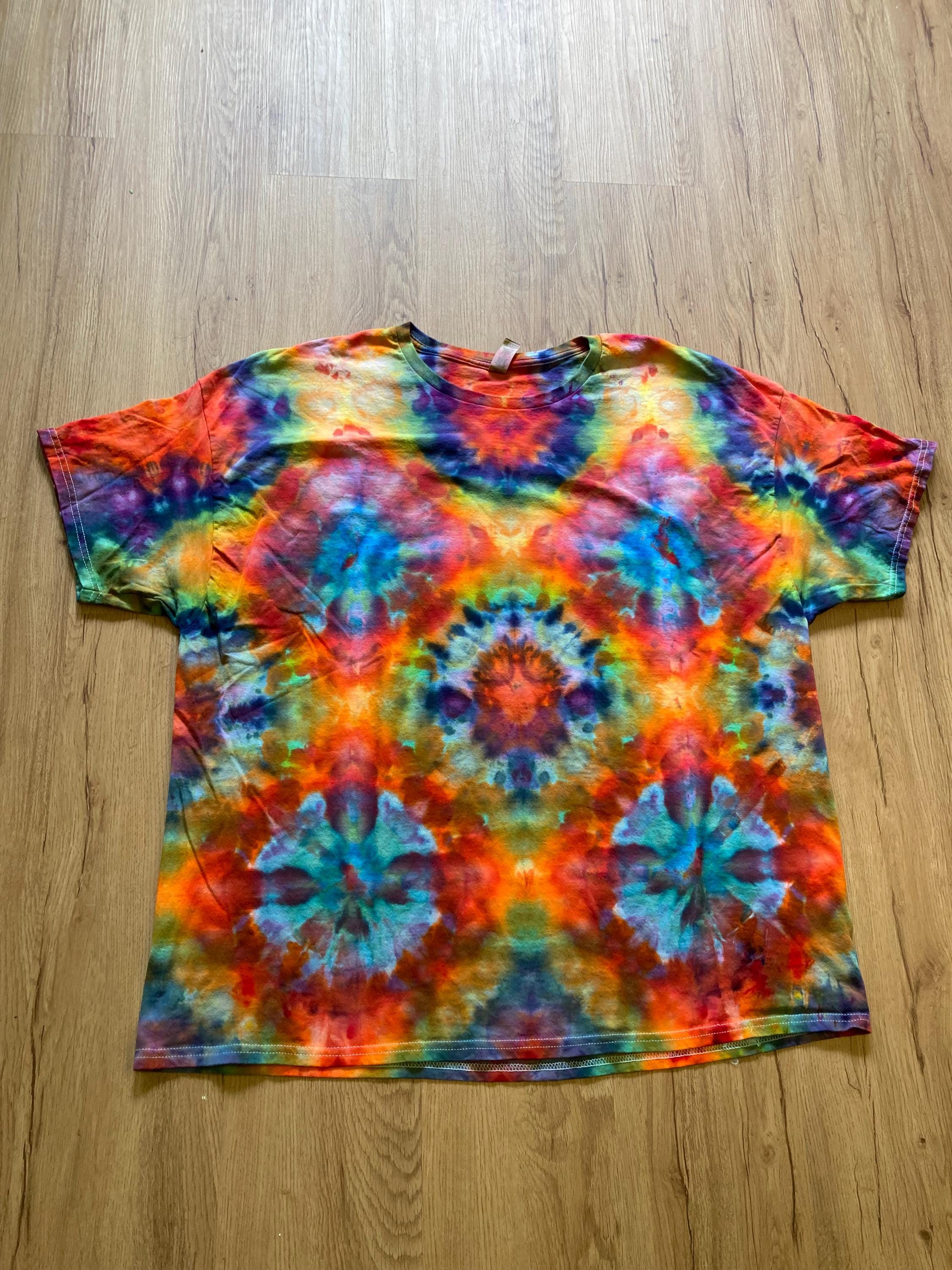 3XL Shirt | Fractal Tie Dye Shirt | Psychedelic T Shirt | Galaxy Ice Dye Shirt | Festival Shirt | Mandala Psytrance Shirt | Geode Tie Dye