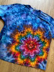 3XL Shirt | Lotus Tie Dye Shirt | Psychedelic T Shirt | Galaxy Ice Dye Shirt | Festival Shirt | Mandala Psytrance Shirt | Geode Tie Dye