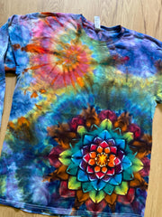 Large Shirt | Handmade Special Mandala Shirt | Trippy Tie Dye | Lotus Flower Shirt | Oversized Tee| Psychedelic Shirt | Long Sleeve Yoga Tee