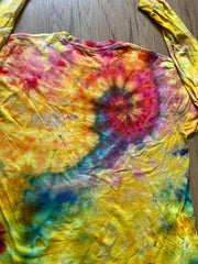 Large Shirt | Handmade Special Mandala Shirt | Trippy Tie Dye | Lotus Flower Shirt | Oversized Tee| Psychedelic Shirt | Long Sleeve Yoga Tee