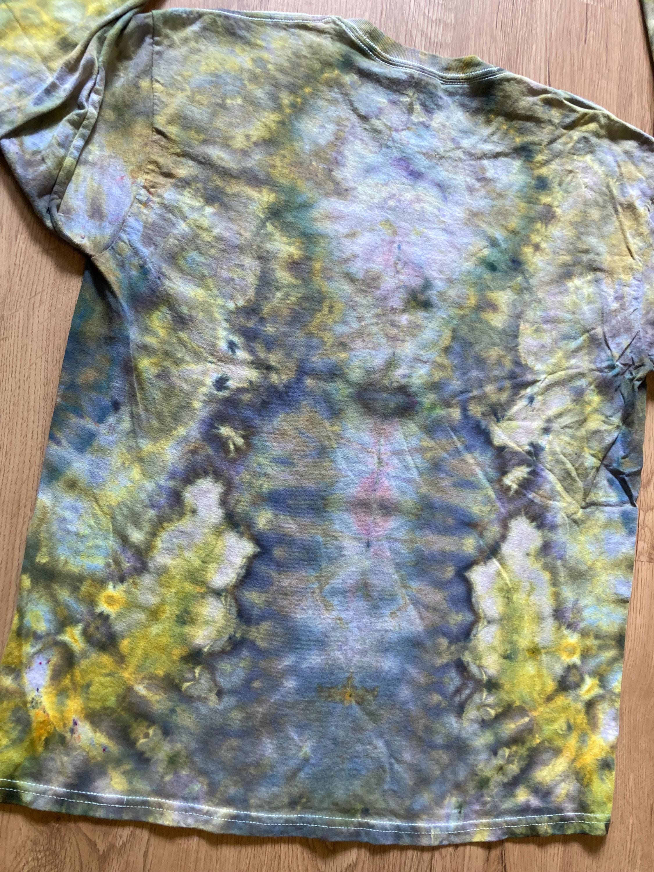 Large Shirt | Handmade Mandala Shirt | Trippy Tie Dye Tee | Lotus Flower Shirt | Oversized Tee | Psychedelic Shirt | Long Sleeve Yoga Tee