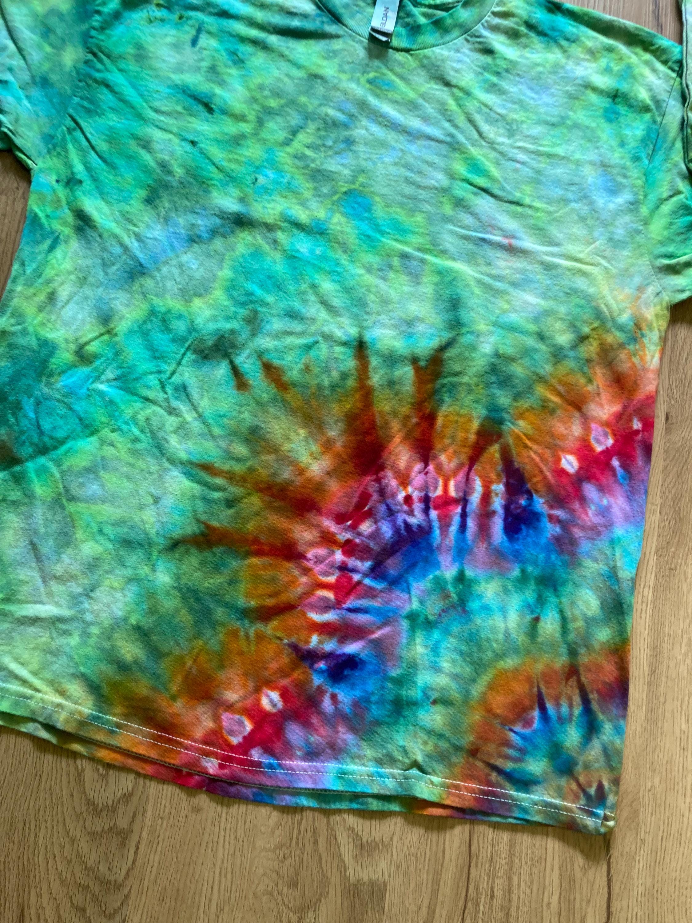 Large Shirt | Handmade Mandala Shirt | Trippy Tie Dye Tee | Lotus Flower Shirt | Oversized Tee | Psychedelic Shirt | Long Sleeve Yoga Tee