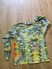 Large Shirt | Handmade Mandala Shirt | Trippy Tie Dye Tee | Lotus Flower Shirt | Oversized Tee | Psychedelic Shirt | Long Sleeve Yoga Tee