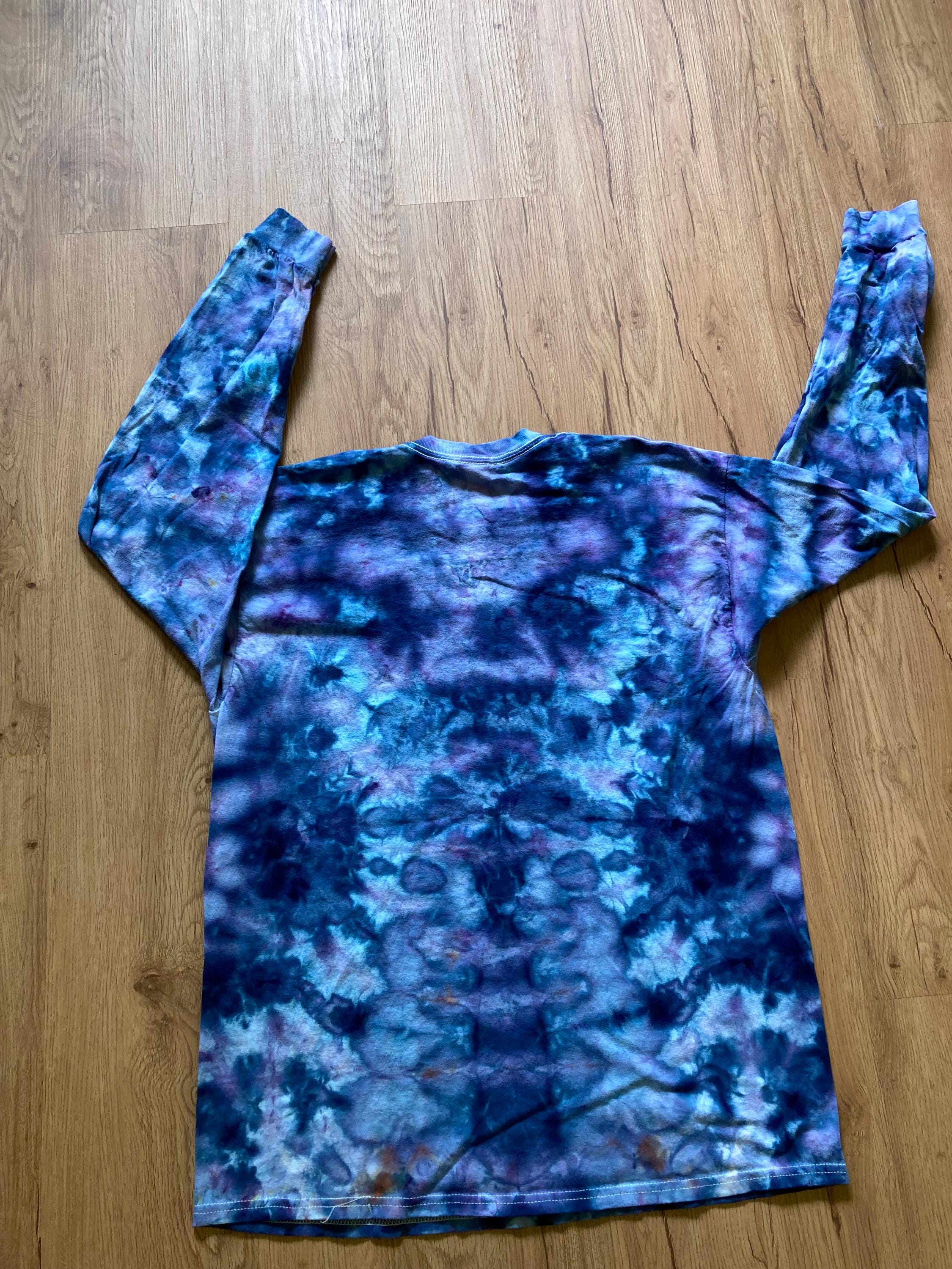 Large Shirt | Handmade Mandala Shirt | Trippy Tie Dye Tee | Lotus Flower Shirt | Oversized Tee | Psychedelic Shirt | Long Sleeve Yoga Tee