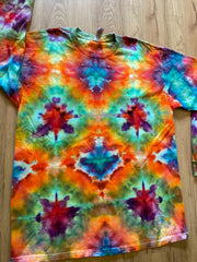 Large Shirt | Handmade fractal Shirt | Trippy Tie Dye Tee | Lotus Flower Shirt | Oversized Tee | Psychedelic Shirt | Long Sleeve Yoga Tee