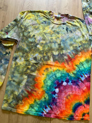 Large Shirt | Handmade Mandala Shirt | Trippy Tie Dye Tee | Lotus Flower Shirt | Oversized Tee | Psychedelic Shirt | Long Sleeve Yoga Tee