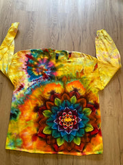 2XL Special Mandala Shirt | Trippy Tie Dye Tee | Lotus Flower Shirt | Oversized Tee | Psychedelic Shirt | Long Sleeve Yoga Tee